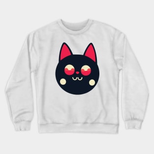 Black Cat With Red Eyes Vector Art Crewneck Sweatshirt